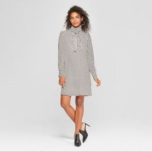 Who What Wear Houndstooth Tie Dress